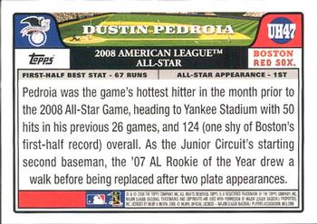 2008 Topps Updates & Highlights #UH47 Dustin Pedroia Back