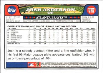 2008 Topps Updates & Highlights #UH7 Josh Anderson Back