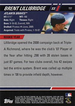 2008 Stadium Club #157 Brent Lillibridge Back