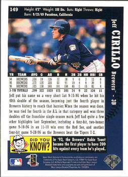 1997 Collector's Choice #149 Jeff Cirillo Back