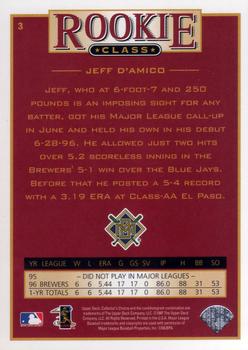 1997 Collector's Choice #3 Jeff D'Amico Back