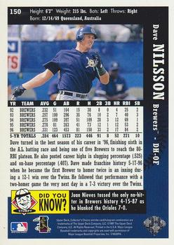 1997 Collector's Choice #150 Dave Nilsson Back