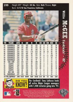1997 Collector's Choice #199 Willie McGee Back
