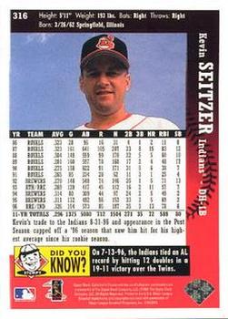 1997 Collector's Choice #316 Kevin Seitzer Back