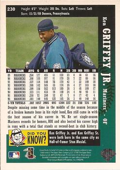 1997 Collector's Choice #230 Ken Griffey Jr. Back
