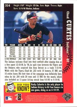 1997 Collector's Choice #314 Chad Curtis Back