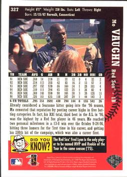 1997 Collector's Choice #327 Mo Vaughn Back