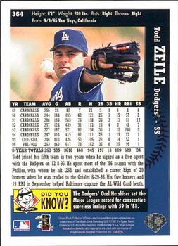 1997 Collector's Choice #364 Todd Zeile Back