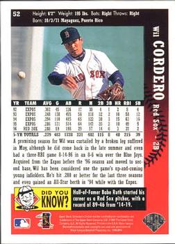 1997 Collector's Choice #52 Wil Cordero Back