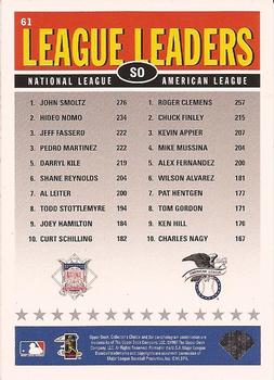 1997 Collector's Choice #61 John Smoltz / Roger Clemens Back