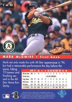 1997 Collector's Choice - All-Star Connection #1 Mark McGwire Back