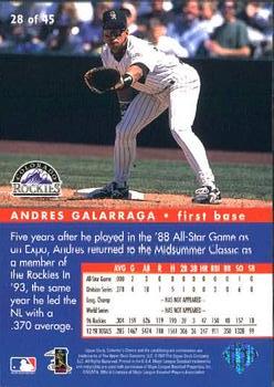 1997 Collector's Choice - All-Star Connection #28 Andres Galarraga Back