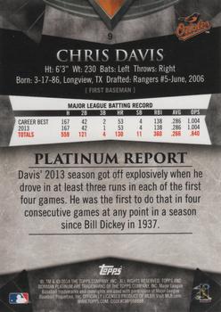 2014 Bowman Platinum #9 Chris Davis Back