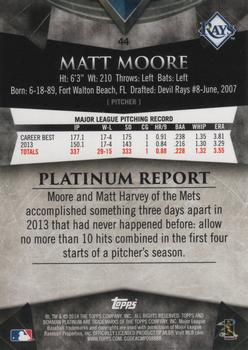 2014 Bowman Platinum #44 Matt Moore Back