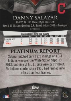 2014 Bowman Platinum #50 Danny Salazar Back