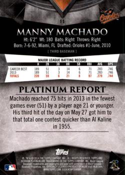 2014 Bowman Platinum #11 Manny Machado Back