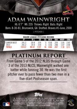 2014 Bowman Platinum #15 Adam Wainwright Back