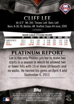2014 Bowman Platinum #18 Cliff Lee Back