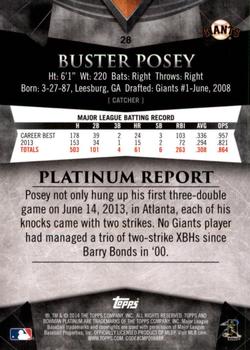 2014 Bowman Platinum #28 Buster Posey Back