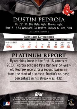 2014 Bowman Platinum #46 Dustin Pedroia Back