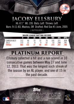 2014 Bowman Platinum #53 Jacoby Ellsbury Back