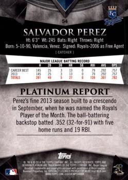 2014 Bowman Platinum #54 Salvador Perez Back