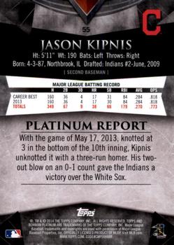 2014 Bowman Platinum #55 Jason Kipnis Back