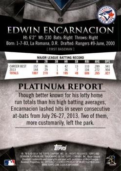 2014 Bowman Platinum #65 Edwin Encarnacion Back