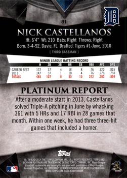 2014 Bowman Platinum #81 Nick Castellanos Back