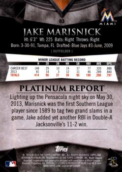 2014 Bowman Platinum #83 Jake Marisnick Back