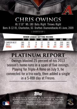 2014 Bowman Platinum #90 Chris Owings Back