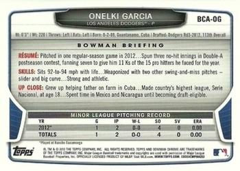 2013 Bowman Chrome - Prospects Autographs #BCA-OG Onelki Garcia Back