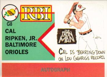 1992 RBI Magazine Grapefruit League #G8 Cal Ripken Jr. Back