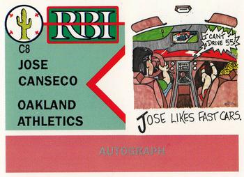 1992 RBI Magazine Cactus League #C8 Jose Canseco Back