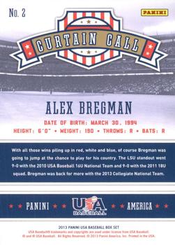 2013 Panini USA Baseball - Curtain Call #2 Alex Bregman Back