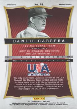 2013 Panini USA Baseball - Select Preview Blue Prizms #47 Daniel Cabrera Back