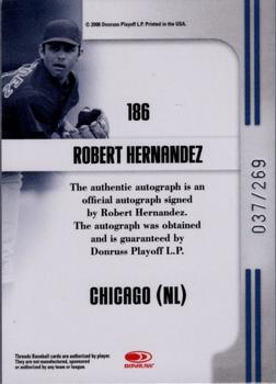 2008 Donruss Threads #186 Robert Hernandez Back