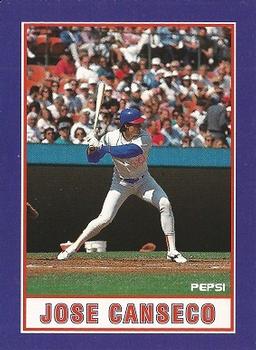 1990 Pepsi Jose Canseco #8 Jose Canseco Front
