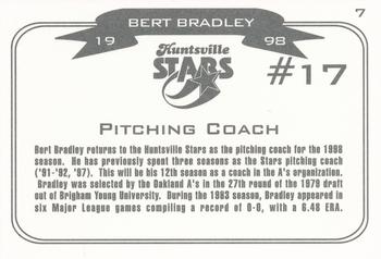 1998 Huntsville Stars #7 Bert Bradley Back
