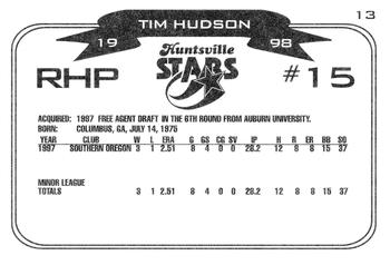 1998 Huntsville Stars #13 Tim Hudson Back