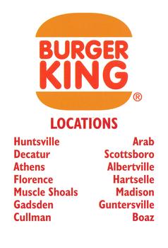 1998 Huntsville Stars #NNO Burger King Advertisement Front