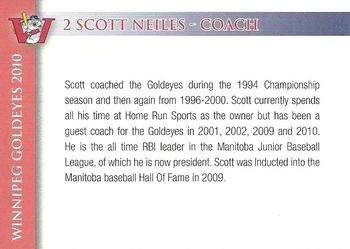 2010 Winnipeg Goldeyes #NNO Scott Neiles Back