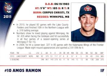 2011 Winnipeg Goldeyes #NNO Amos Ramon Back