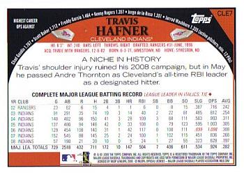 2009 Topps Cleveland Indians #CLE7 Travis Hafner Back