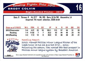 2013 Grandstand Reading Fightin Phils Update #NNO Brody Colvin Back