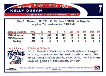 2013 Grandstand Reading Fightin Phils Update #NNO Kelly Dugan Back