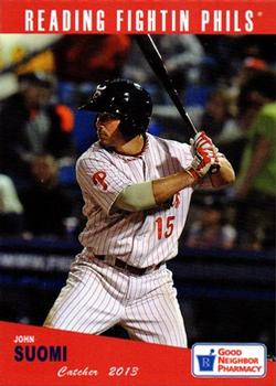2013 Grandstand Reading Fightin Phils Update #NNO John Suomi Front
