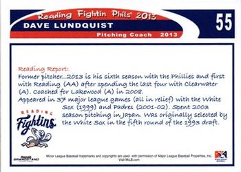 2013 Grandstand Reading Fightin Phils Update #NNO Dave Lundquist Back