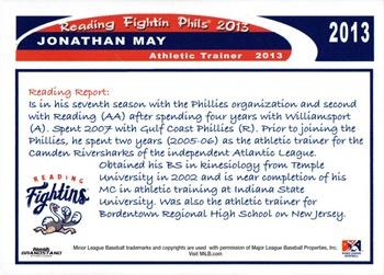 2013 Grandstand Reading Fightin Phils Update #NNO Jonathan May Back