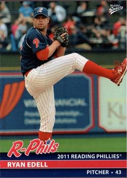 2011 MultiAd Reading Phillies #8 Ryan Edell Front